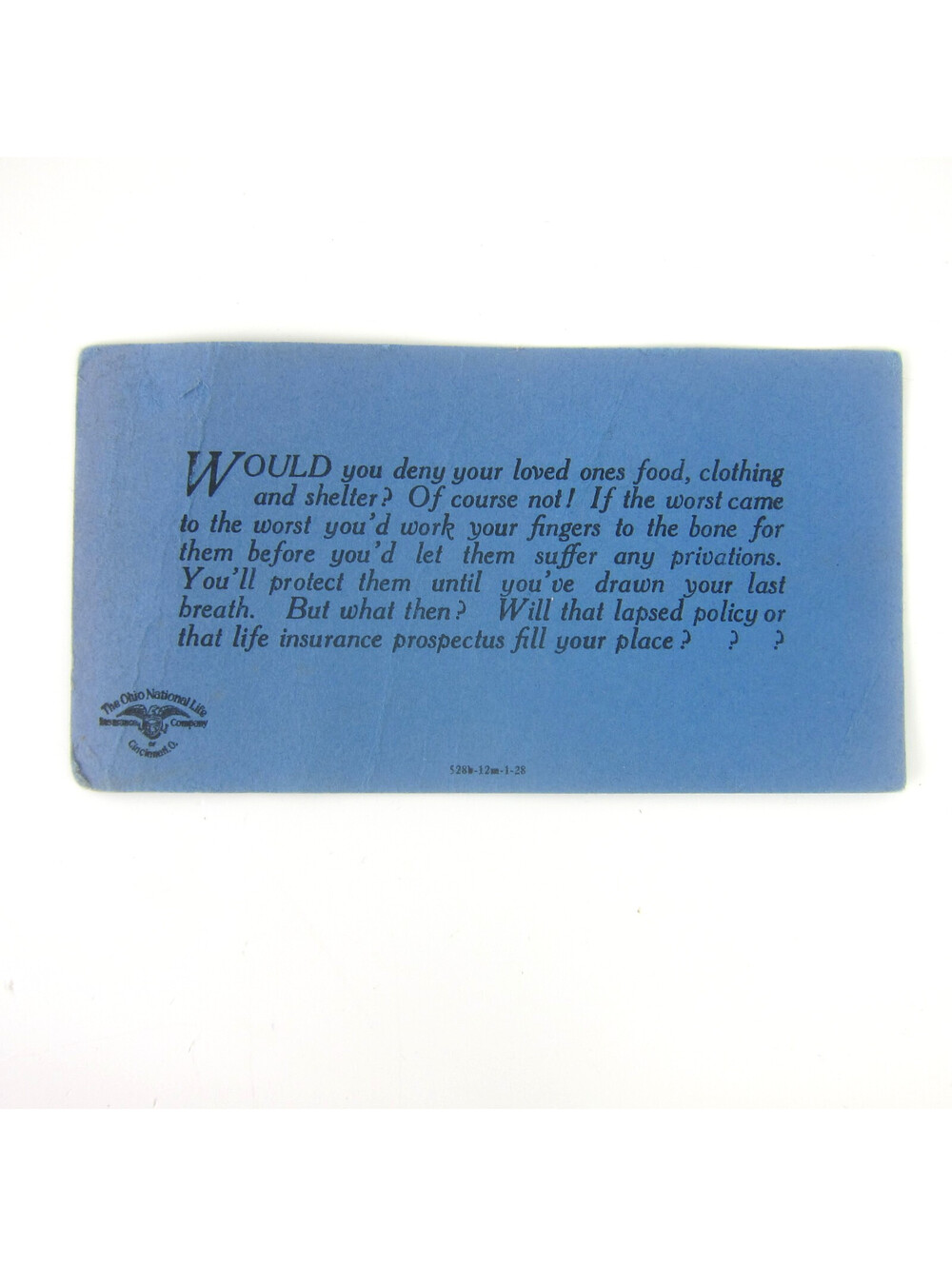 Advertising Ink Blotter Ohio National Life Insurance Company Cincinnati Ohio